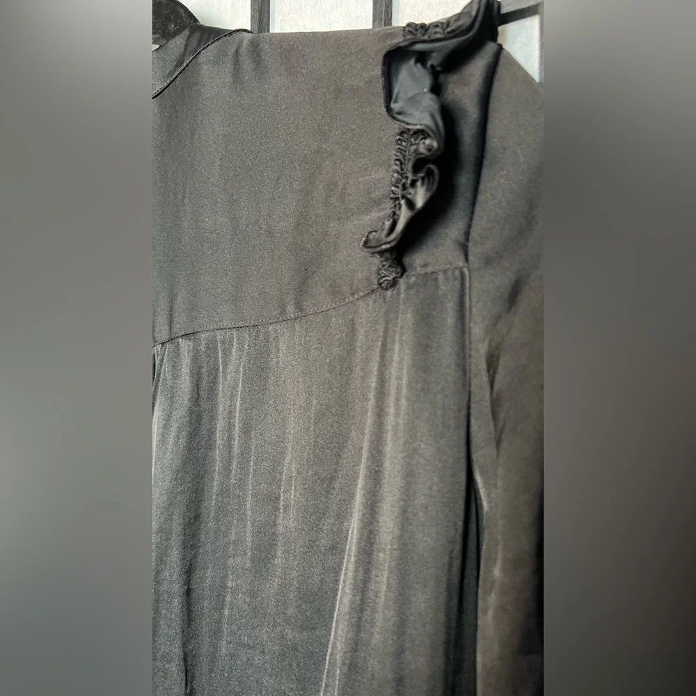 Express Silky Ruffled Shoulder Button Up - Picture 6 of 6